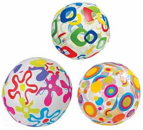 Надувной мяч – Узоры, диаметр 61 см. (Intex, 59050sim)